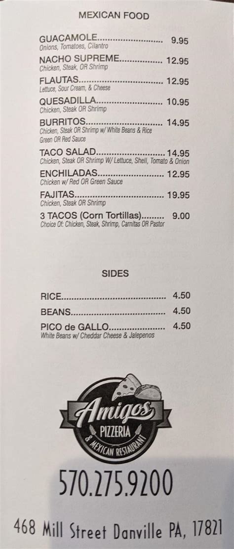 Amigos pizzeria and mexican restaurant danville menu - Golden Corral is a popular chain of restaurants known for its all-you-can-eat buffet style dining. With a wide variety of food options, it can be overwhelming to navigate the menu and choose the perfect meal.